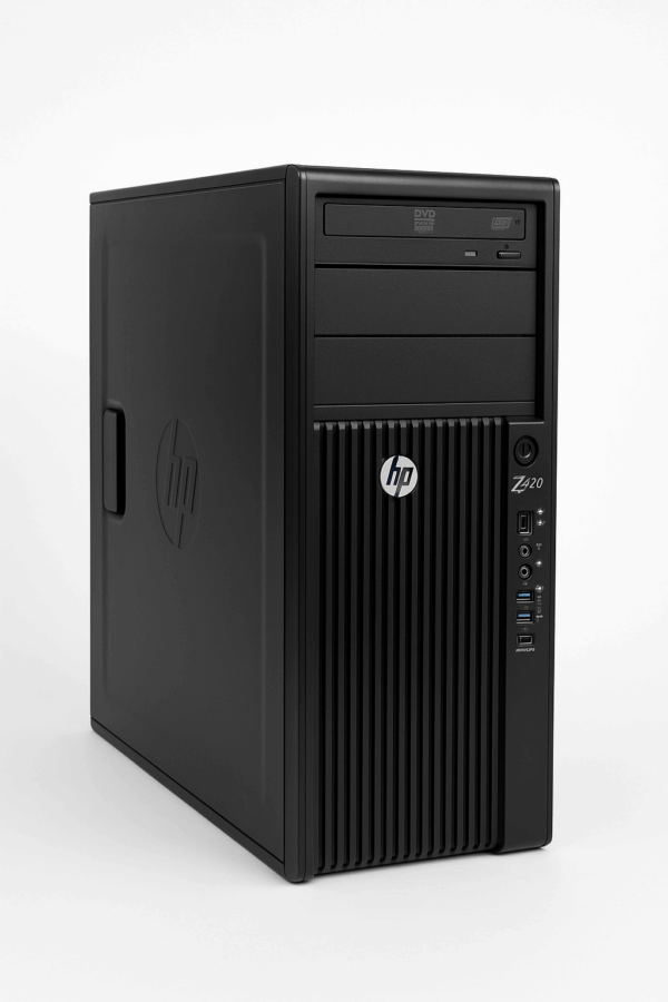 كمبيوتر مكتبي HP Z420 Workstation أسود – معالج Xeon E5، رام 16 جيجا، هارد SSD 256 جيجا، كارت NVIDIA Quadro