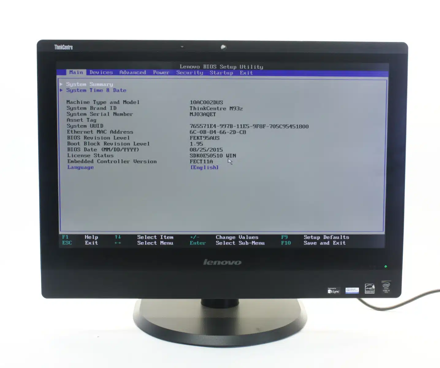 ⁦Lenovo ThinkCentre M93z All-in-One | Core i5 الجيل الرابع | 8GB DDR3 | 500GB HDD | شاشة 24 بوصة⁩ - الصورة ⁦8⁩